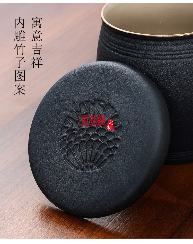 木柄茶水分離馬克杯帶蓋帶過濾網禮盒裝